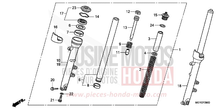 FRONT FORK for CBF600N ABS PEARL NIGHTSTAR BLACK (NHA84) from 2009